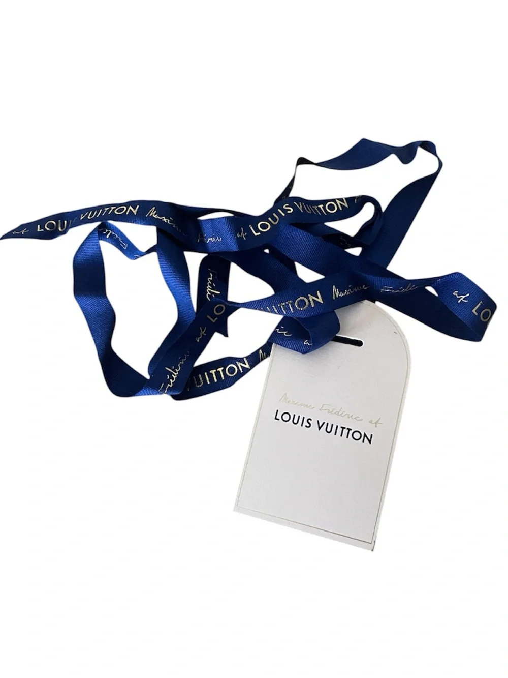 Louis Vuitton Royal Blue Ribbon with Gold Logo